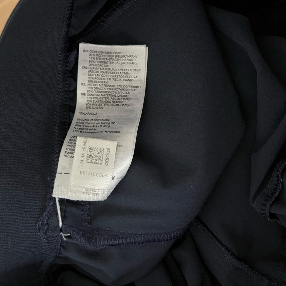 ADIDAS sz S Navy Blue Pants DX9149 3 Stripes Elastic Waist Ankle Zipper - Picture 2 of 12